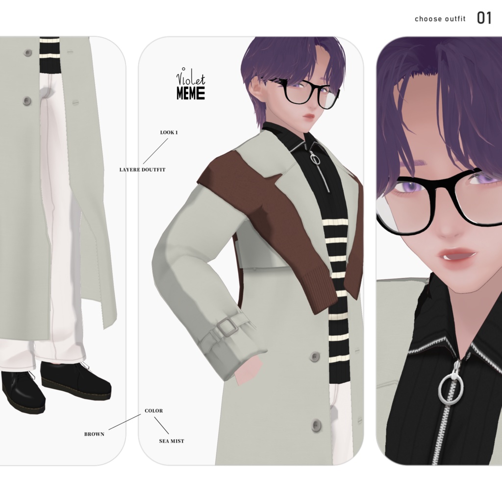 【VRoid】violet même”copain” Men's Winter Clothing 2024AW