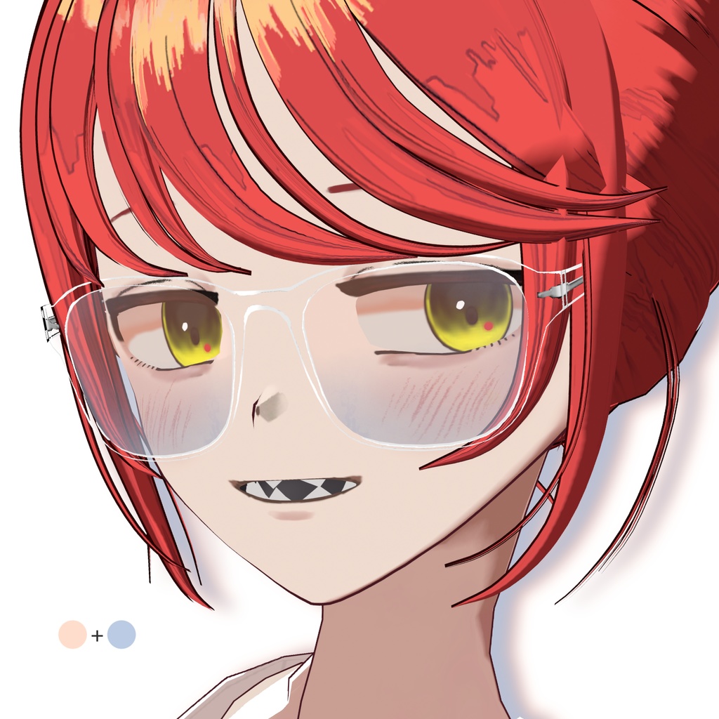 【VRoid】クリアフレームカラーレンズ Clear frame color lenses