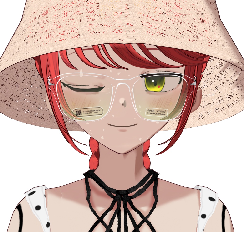 【VRoid】クリアフレームカラーレンズ Clear frame color lenses