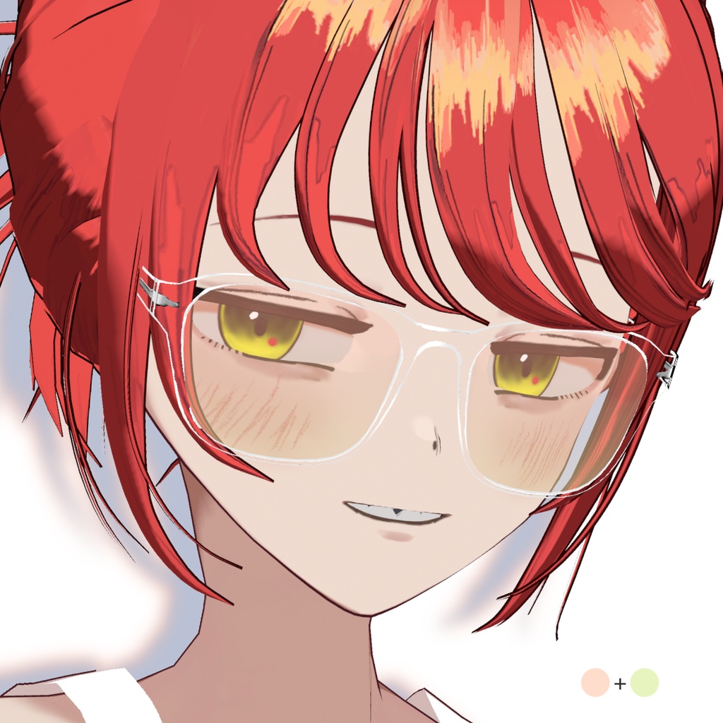 【VRoid】クリアフレームカラーレンズ Clear frame color lenses