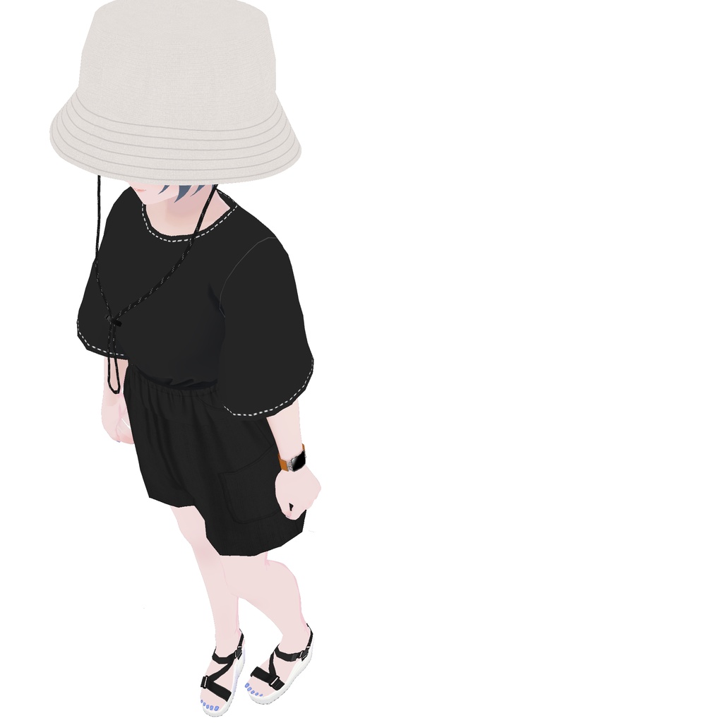 【VRoid】裏地プリントバケットハット printed lining bucket hat