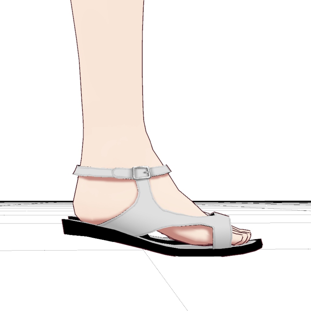 【VRoid】ツートンストラップサンダル Two-tone Strap Sandals