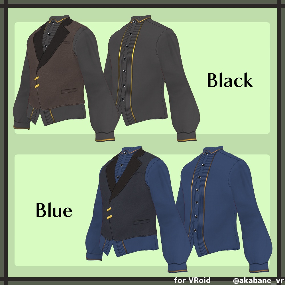 スチームパンク風シャツ・ベスト | Steampunk shirt & vest【#VRoid】