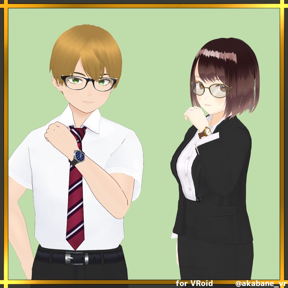 腕時計-レザーベルト- | watch -leather belt-【#VRoid】