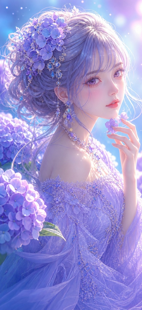 スマホ用待受け/壁紙　紫陽花