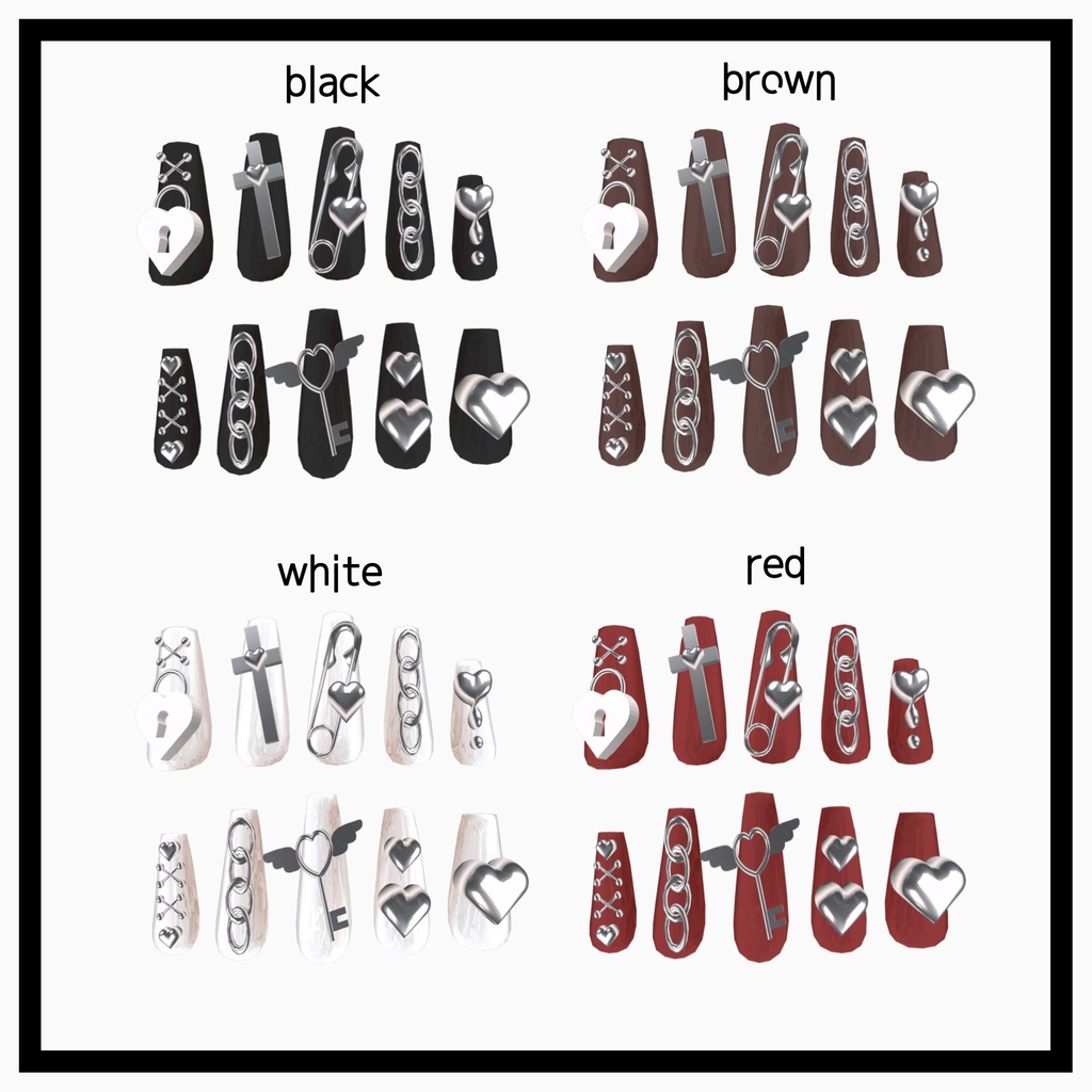 HeartLinkSyndrome🖤チョーカー無料×16colorネイル×4colorピアス【8アバター対応】