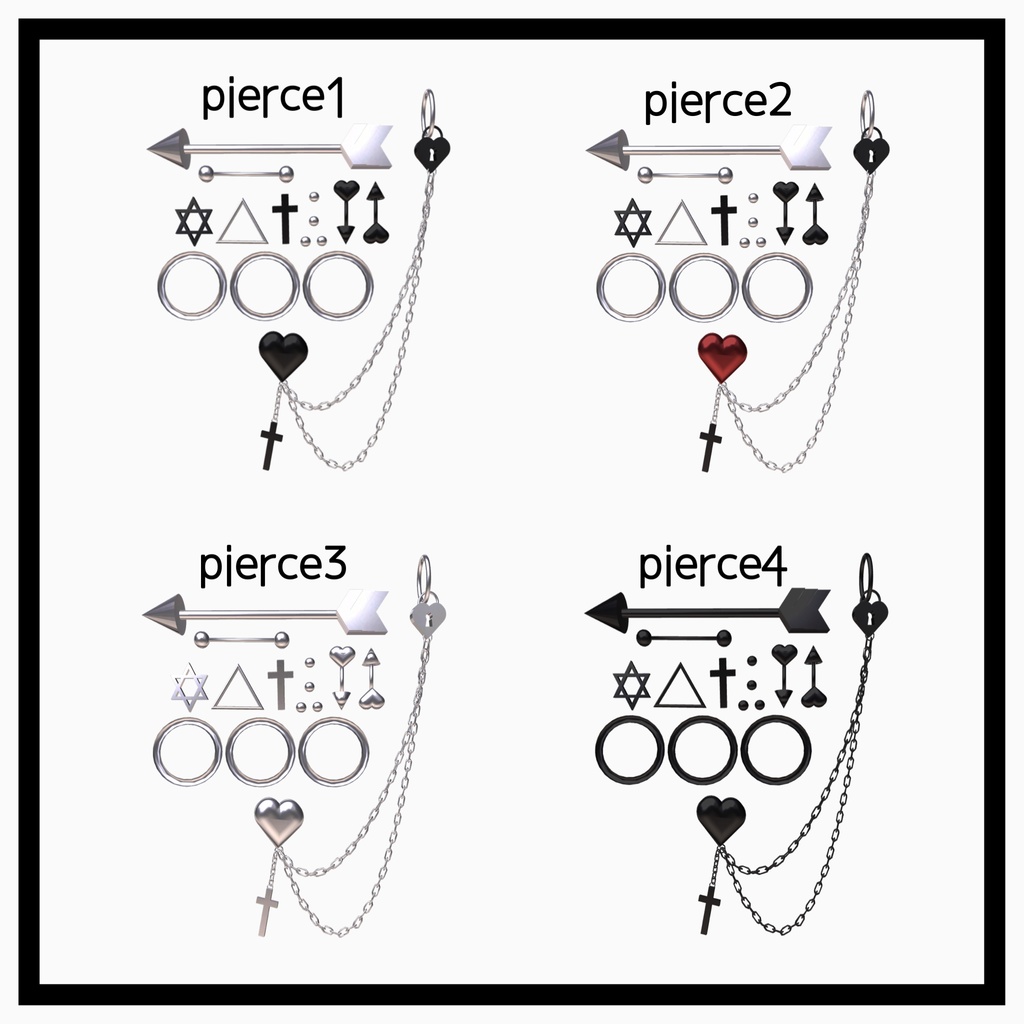 HeartLinkSyndrome🖤チョーカー無料×16colorネイル×4colorピアス【8アバター対応】