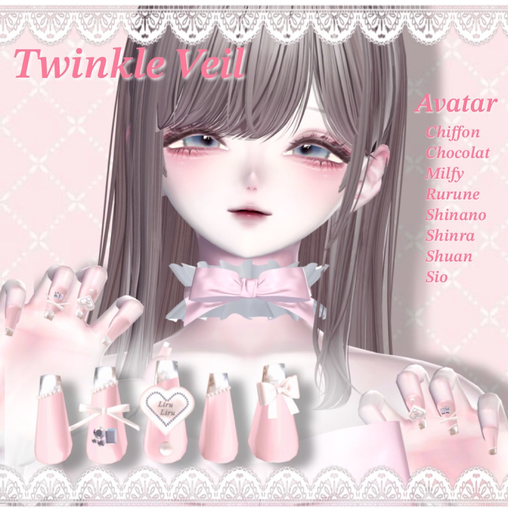 【Free Nail】Twinkle Veil Nail 💗 8 Avatars｜Follower 100 Over Thanks!