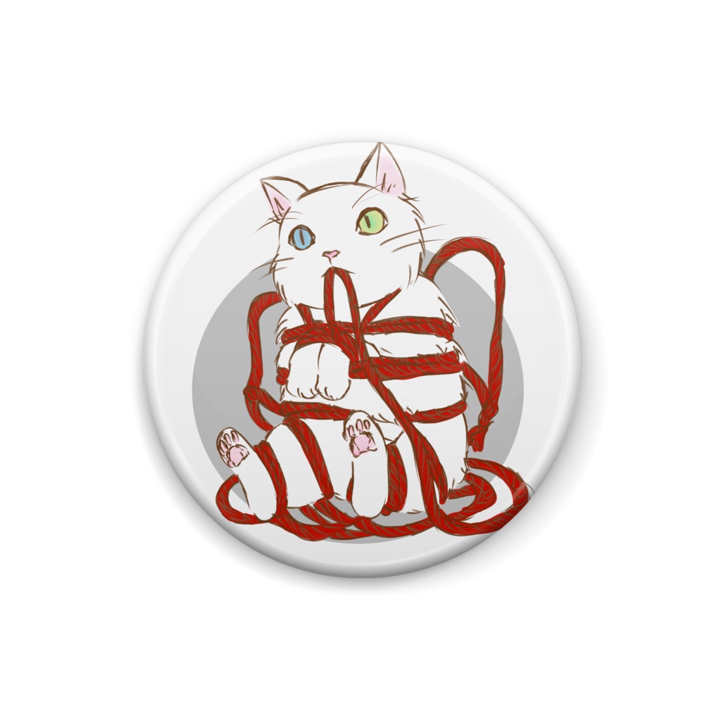 猫緊縛缶バッチ