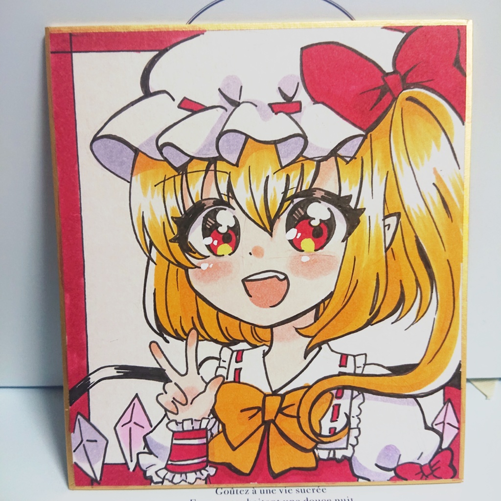 手描きイラスト 東方Project レミリア・スカーレット ハガキサイズ