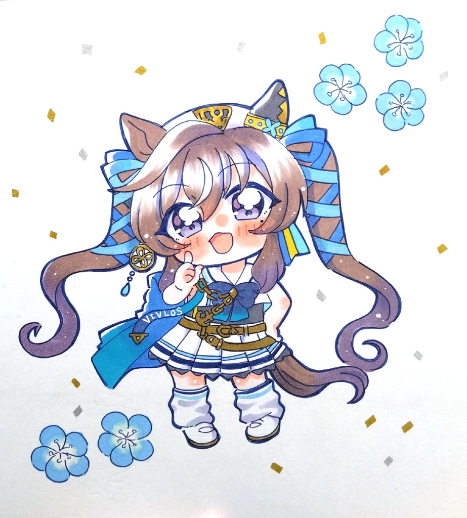 ウマ娘手描き大色紙ヴィブロス