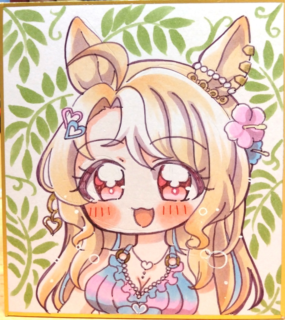 ウマ娘/手描き色紙/ラッキーライラック、フサイチパンドラ