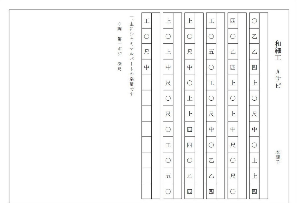 モザイクロール 沖縄三線譜面 工工四 日琉芸能プロジェクト530 早紅夜 Booth