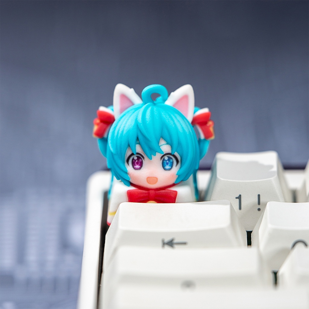 初音ミク Miku風 メカニカルキーボードデフォルメキーキャップ シンフォニー/ラビットホール/雪ミク/招きミク 4種選択可 MXスイッチ対応 超高精細彩色レジン造形 同人グッズ