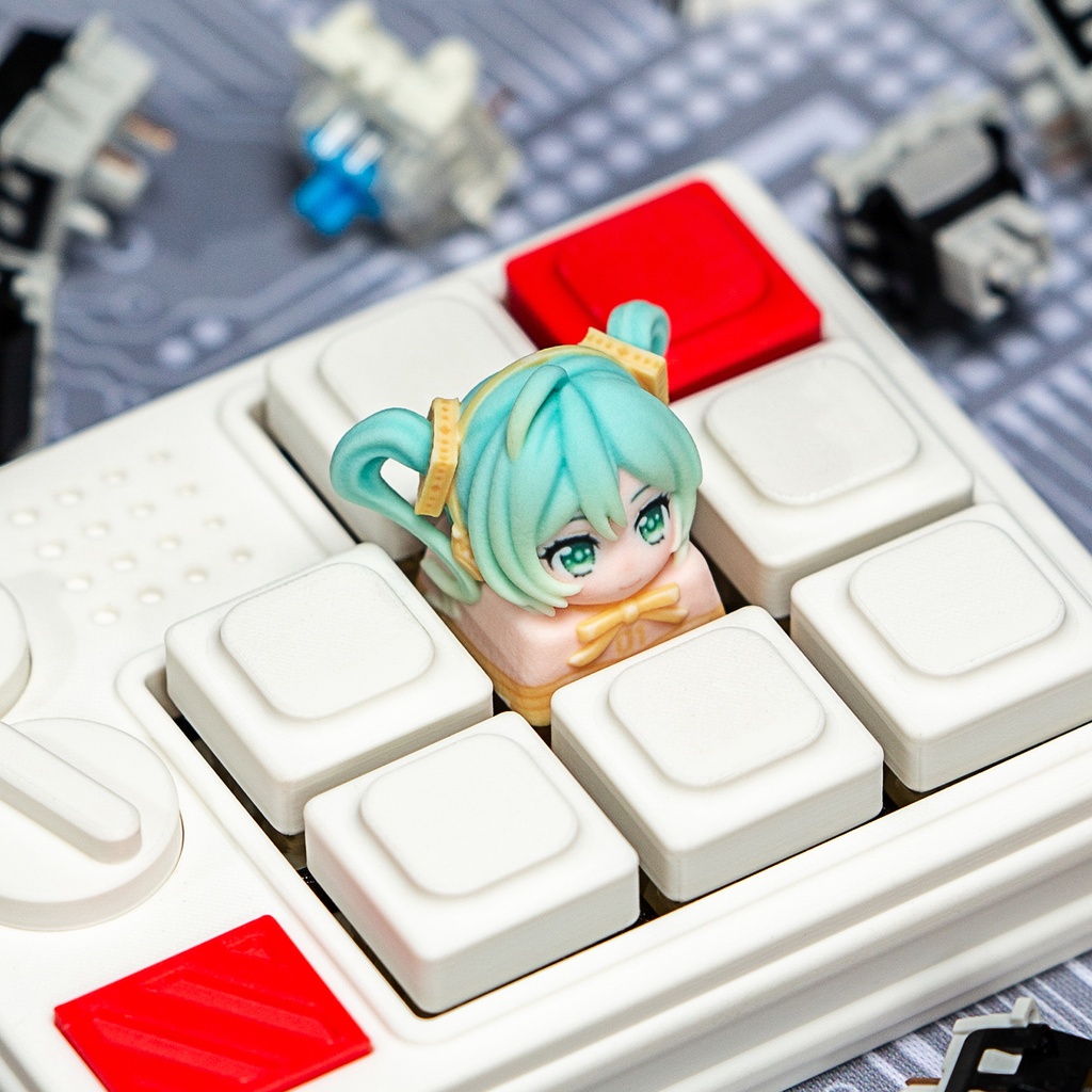 初音ミク Miku風 メカニカルキーボードデフォルメキーキャップ シンフォニー/ラビットホール/雪ミク/招きミク 4種選択可 MXスイッチ対応 超高精細彩色レジン造形 同人グッズ