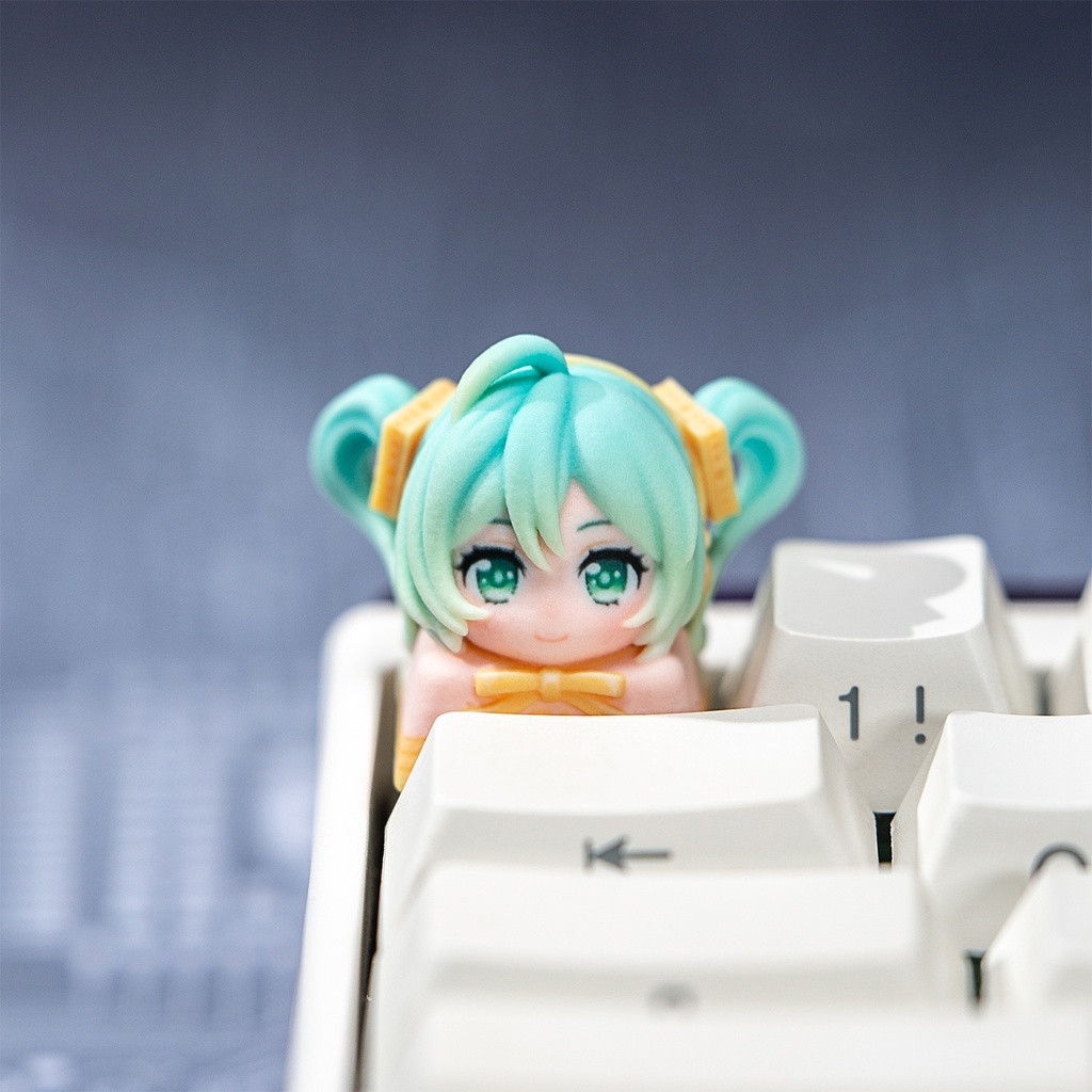初音ミク Miku風 メカニカルキーボードデフォルメキーキャップ シンフォニー/ラビットホール/雪ミク/招きミク 4種選択可 MXスイッチ対応 超高精細彩色レジン造形 同人グッズ