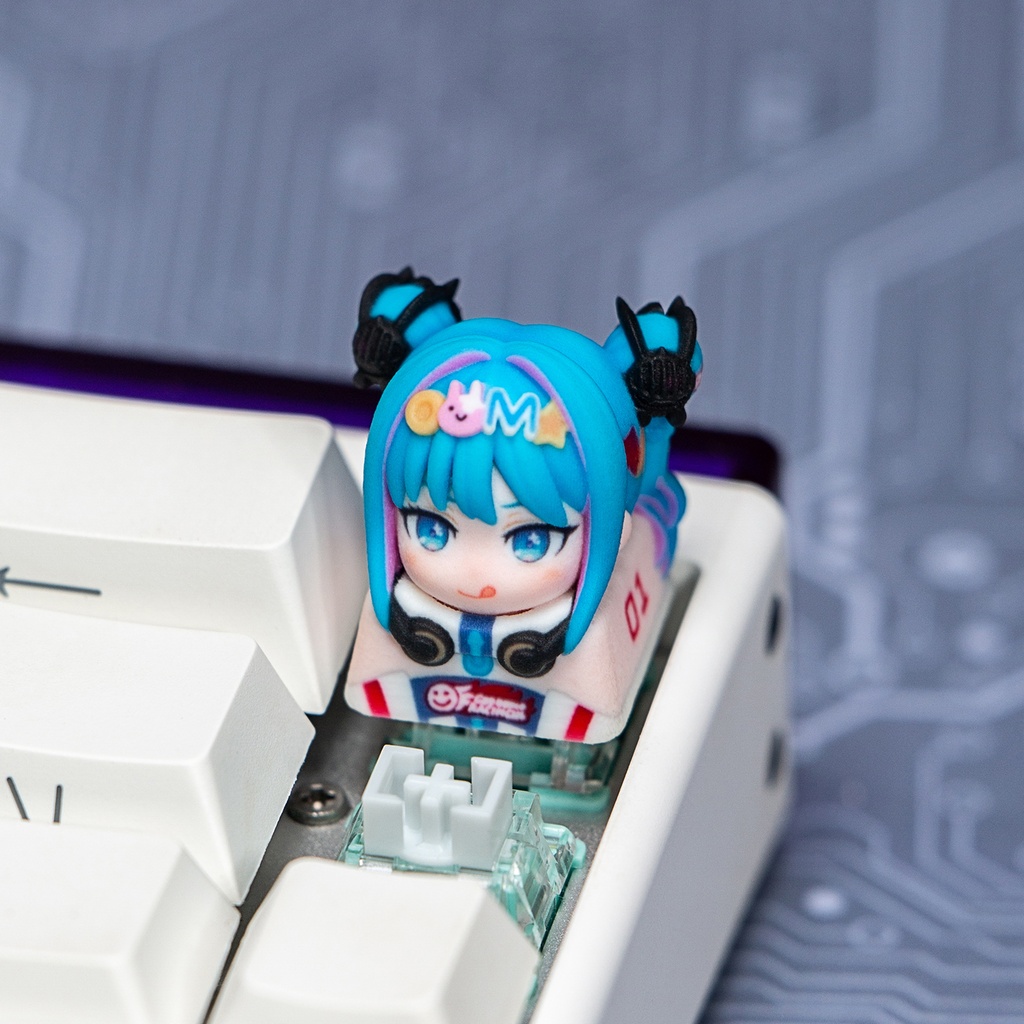 初音ミク Miku風 メカニカルキーボードデフォルメキーキャップ 第2弾 デコミク(Light / Dark)・レーシングミク2026・MIKU WITH YOU 2025 4種選択可 MXスイッチ対応 超高精細彩色レジン造形 同人グッズ