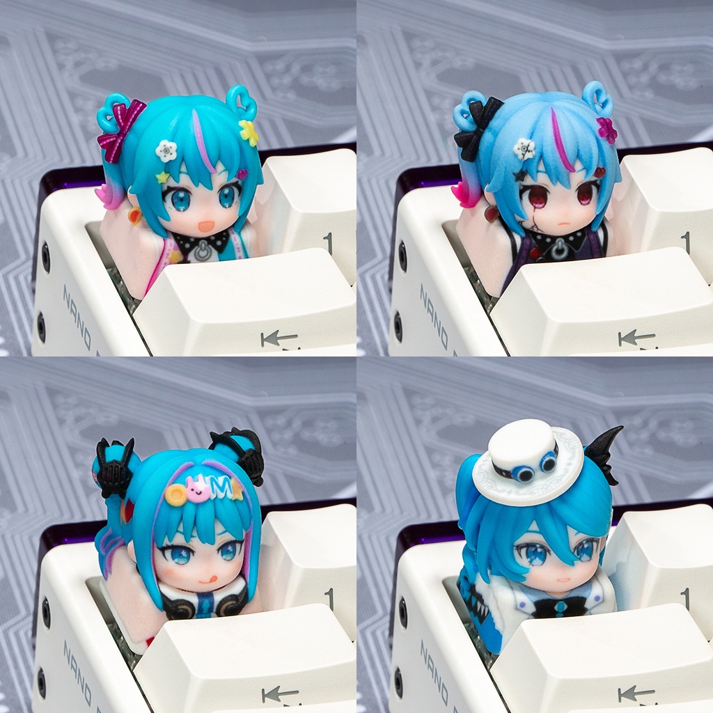 初音ミク Miku風 メカニカルキーボードデフォルメキーキャップ 第2弾 デコミク(Light / Dark)・レーシングミク2026・MIKU WITH YOU 2025 4種選択可 MXスイッチ対応 超高精細彩色レジン造形 同人グッズ