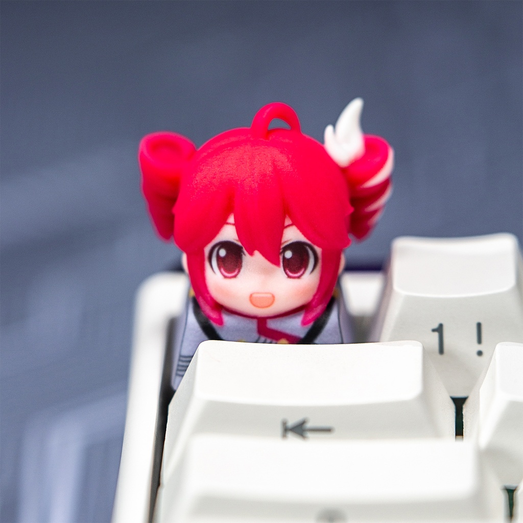 重音テト Kasane Teto風 メカニカルキーボードデフォルメキーキャップ 単品 1Uサイズ MXスイッチ/クロス軸対応 超高精細彩色レジン造形 フルカラー塗装済 同人グッズ