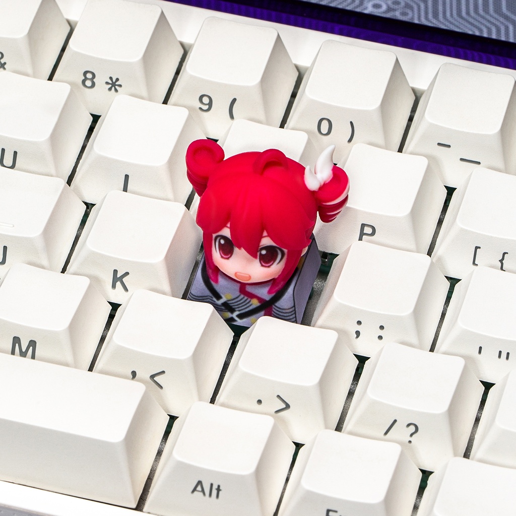 重音テト Kasane Teto風 メカニカルキーボードデフォルメキーキャップ 単品 1Uサイズ MXスイッチ/クロス軸対応 超高精細彩色レジン造形 フルカラー塗装済 同人グッズ