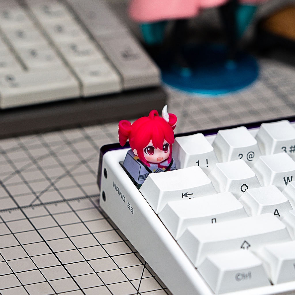 重音テト Kasane Teto風 メカニカルキーボードデフォルメキーキャップ 単品 1Uサイズ MXスイッチ/クロス軸対応 超高精細彩色レジン造形 フルカラー塗装済 同人グッズ
