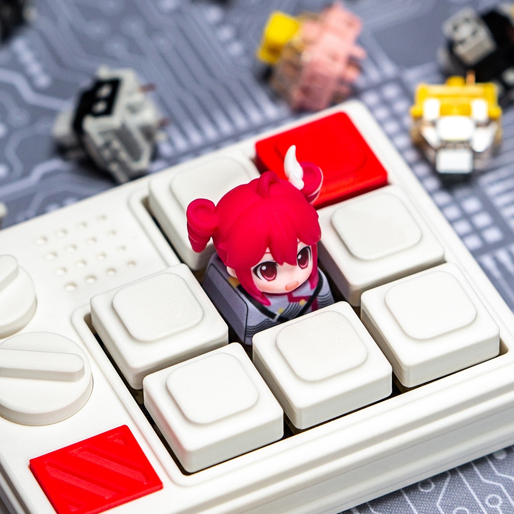 重音テト Kasane Teto風 メカニカルキーボードデフォルメキーキャップ 単品 1Uサイズ MXスイッチ/クロス軸対応 超高精細彩色レジン造形 フルカラー塗装済 同人グッズ