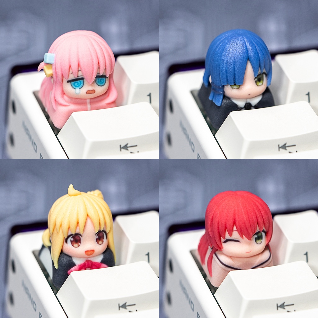 ぼっち・ざ・ろっく! 結束バンド メカニカルキーボードデフォルメキーキャップ 後藤ひとり・伊地知虹夏・山田リョウ・喜多郁代 4種選択可 MXスイッチ対応 超高精細彩色レジン造形 同人グッズ