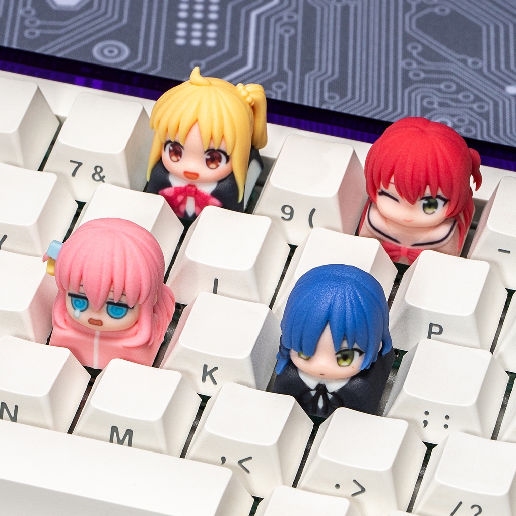 ぼっち・ざ・ろっく！ 結束バンド メカニカルキーボードデフォルメキーキャップ 後藤ひとり・伊地知虹夏・山田リョウ・喜多郁代 4種選択可 MXスイッチ対応 超高精細彩色レジン造形 同人グッズ