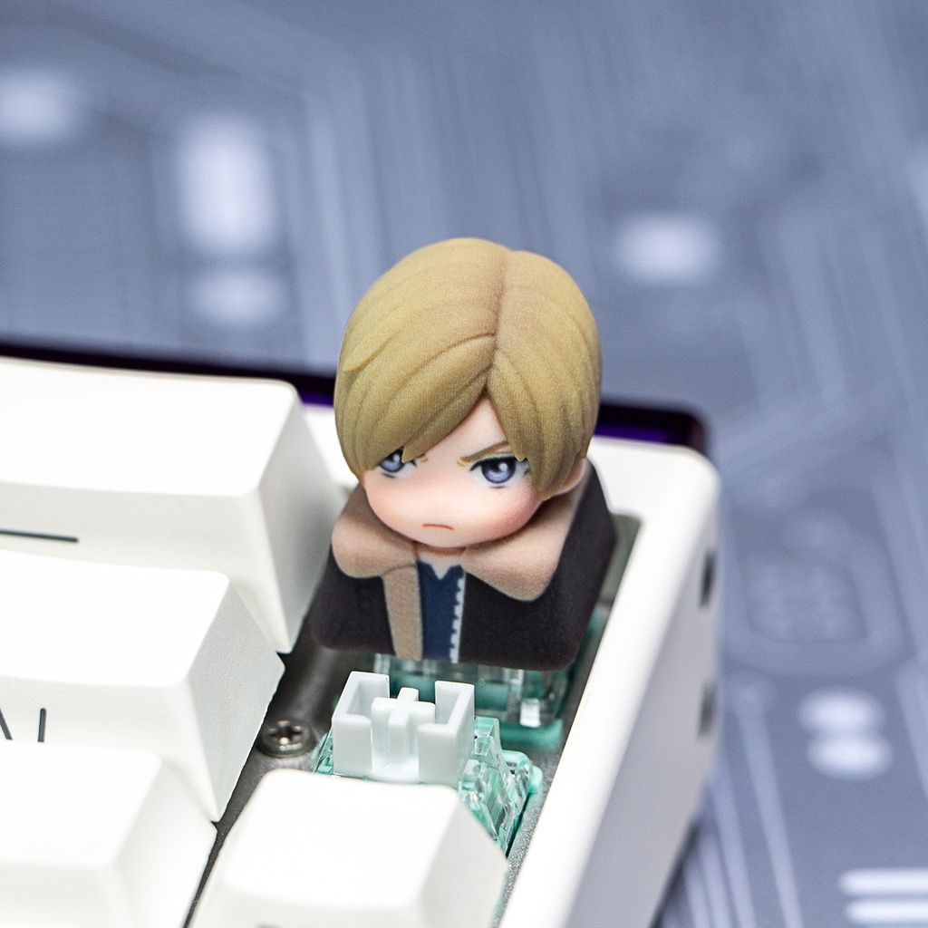 バイオハザード Fan-made メカニカルキーボードデフォルメキーキャップ 第1弾 レオン・エイダ・クレア・ジル 4種選択可 MXスイッチ対応 超高精細彩色レジン造形 同人グッズ