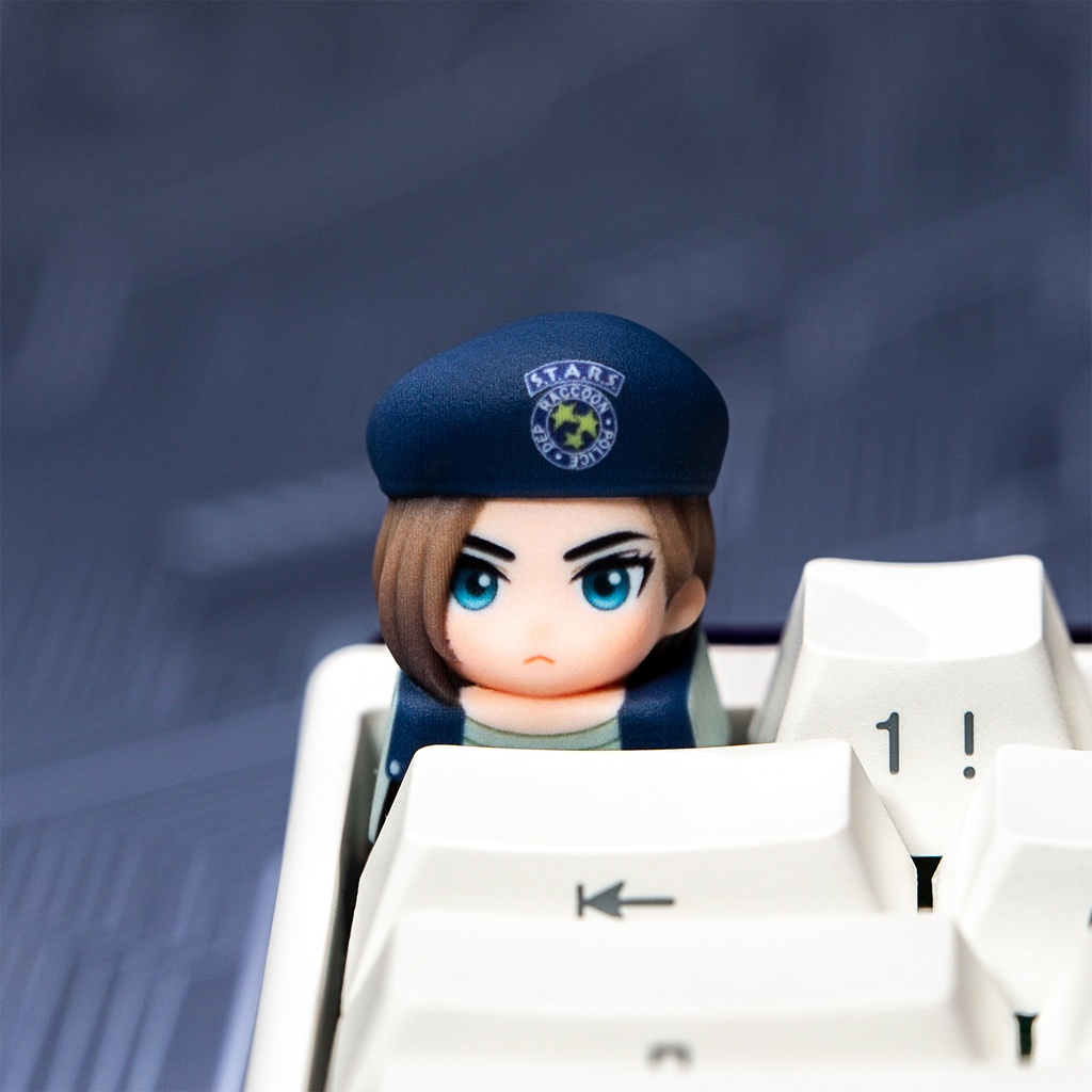 バイオハザード Fan-made メカニカルキーボードデフォルメキーキャップ 第1弾 レオン・エイダ・クレア・ジル 4種選択可 MXスイッチ対応 超高精細彩色レジン造形 同人グッズ