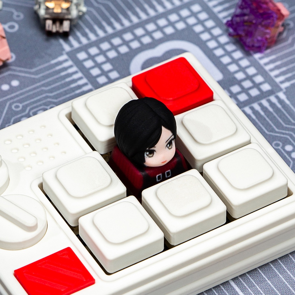 バイオハザード Fan-made メカニカルキーボードデフォルメキーキャップ 第1弾 レオン・エイダ・クレア・ジル 4種選択可 MXスイッチ対応 超高精細彩色レジン造形 同人グッズ