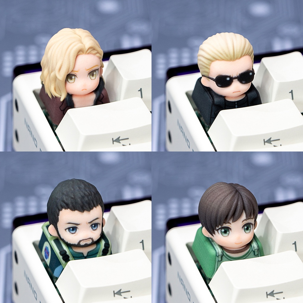 バイオハザード風 ファンメイド デフォルメ キーキャップ 第2弾 グレース ウェスカー クリス レベッカ 単品 MX軸/メカニカルキーボード対応 高精細レジン製 同人グッズ
