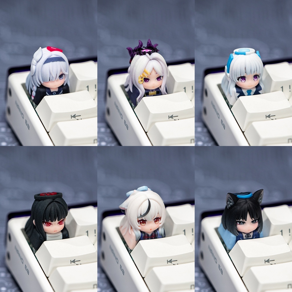ブルーアーカイブ ブルアカ風 3Dデフォルメ キーキャップ Vol.2 (ヒナ/プラナ/ノア/リオ/ココナ/キキョウ 6種) キヴォトス 先生デスク 周辺機器 Cherry MX/磁気軸対応 非公式同人グッズ
