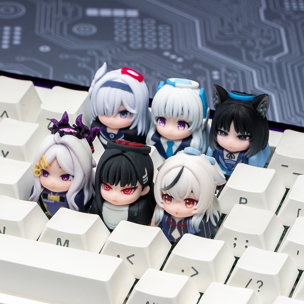 ブルーアーカイブ ブルアカ風 3Dデフォルメ キーキャップ Vol.2 (ヒナ/プラナ/ノア/リオ/ココナ/キキョウ 6種) キヴォトス 先生デスク 周辺機器 Cherry MX/磁気軸対応 非公式同人グッズ 