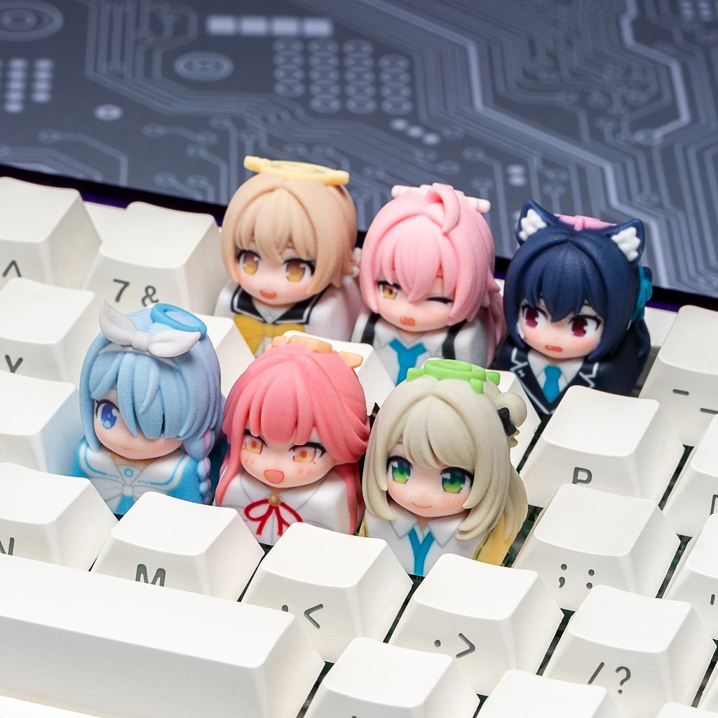ブルアカ ブルーアーカイブ風 キャラキーキャップ Vol.3 (アロナ/アル/ヒフミ/ホシノ/セリカ/ノノミ 6種) アビドス 便利屋68 先生グッズ メカニカル/磁気軸キーボード対応 同人グッズ