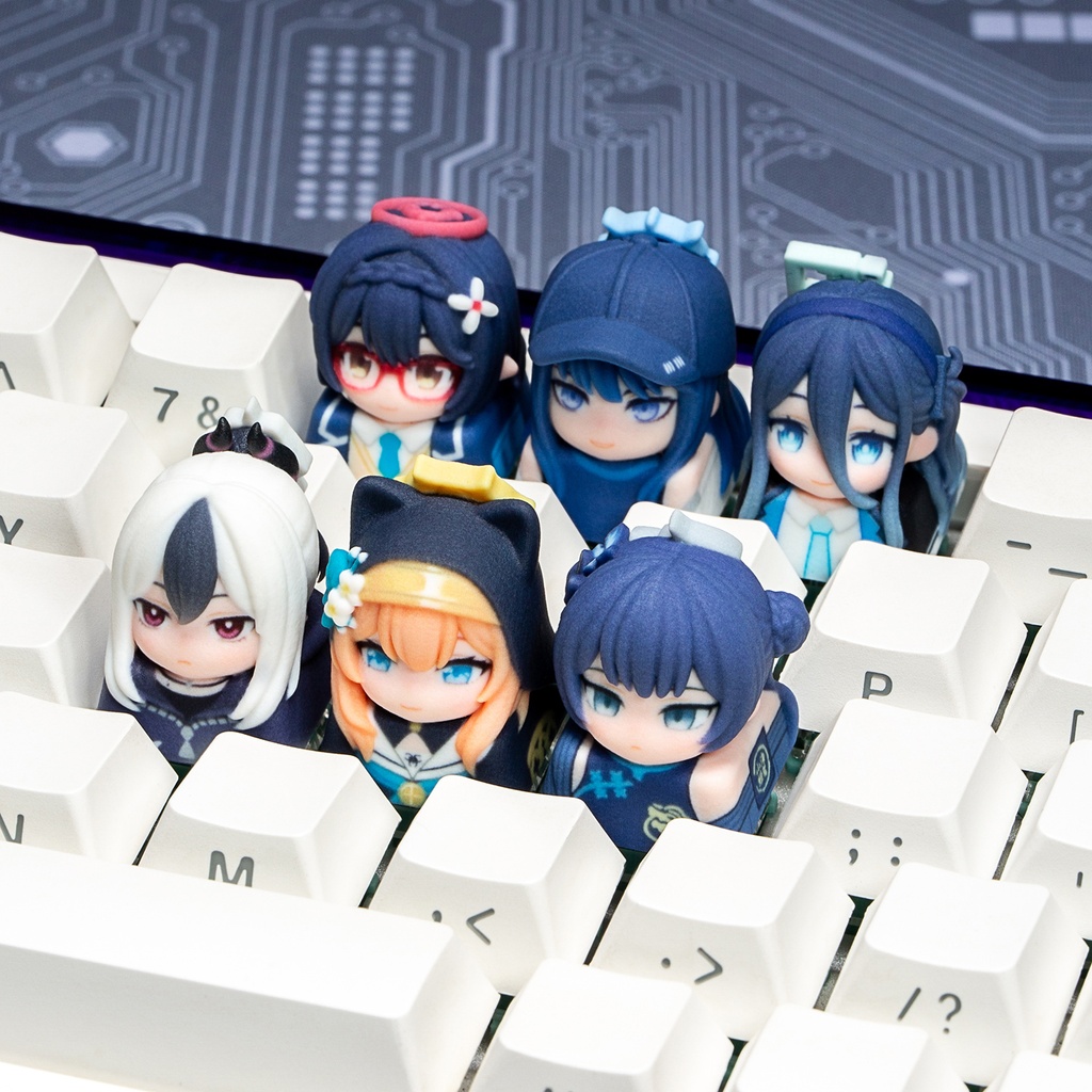 ブルーアーカイブ ブルアカ風 3Dキャラキーキャップ Vol.4 (キサキ/アリス/カヨコ/サオリ/マリ/アヤネ 6種) 玄武商会 ゲーム開発部 アリウス キヴォトス生徒デザイン MX/磁気軸対応 ファンメイド同人グッズ