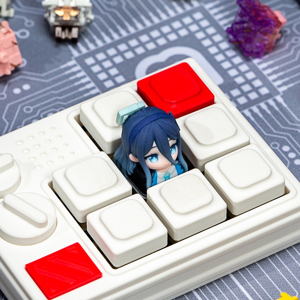 ブルーアーカイブ ブルアカ風 3Dキャラキーキャップ Vol.4 (キサキ/アリス/カヨコ/サオリ/マリ/アヤネ 6種) 玄武商会 ゲーム開発部 アリウス キヴォトス生徒デザイン MX/磁気軸対応 ファンメイド同人グッズ