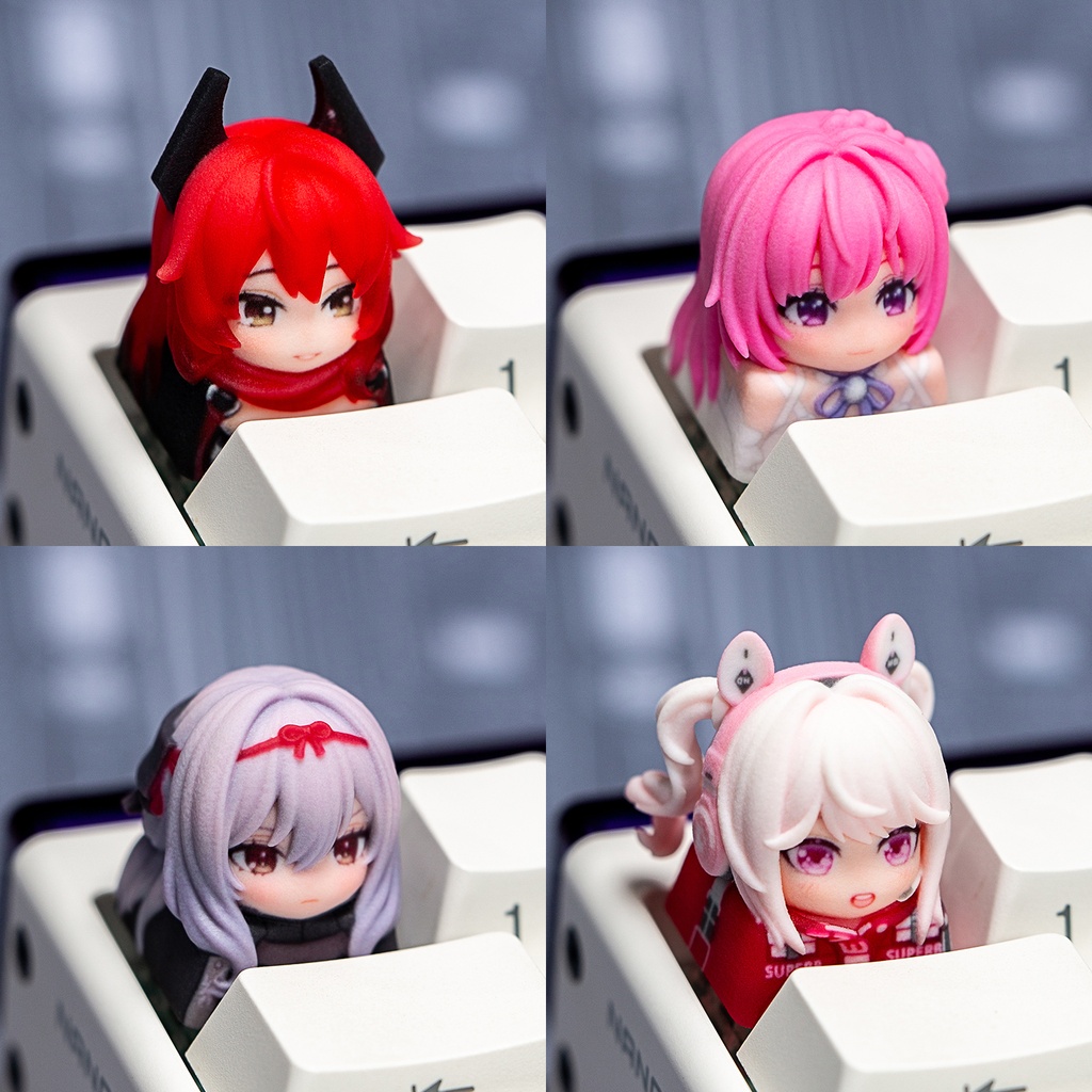 勝利の女神:NIKKE ニケ風 メカニカルキーボードデフォルメキーキャップ レッドフード/ドロシー/紅蓮:ブラックシャドウ/アリス 4種選択可 MXスイッチ対応 超高精細彩色レジン造形 同人グッズ