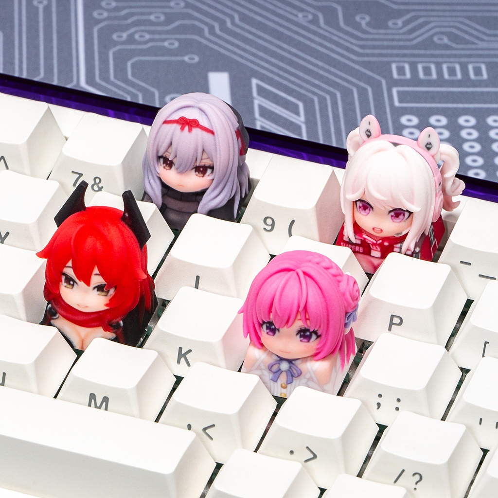 勝利の女神:NIKKE ニケ風 メカニカルキーボードデフォルメキーキャップ レッドフード/ドロシー/紅蓮:ブラックシャドウ/アリス 4種選択可 MXスイッチ対応 超高精細彩色レジン造形 同人グッズ