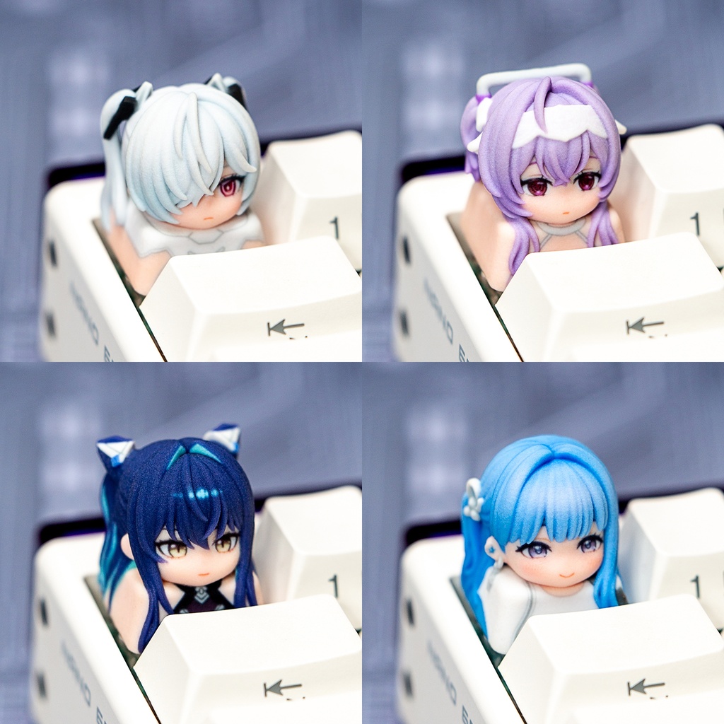 勝利の女神:NIKKE ニケ風 メカニカルキーボードデフォルメキーキャップ 第2弾 シンデレラ・リベリオ・セイレーン・アルカナ 4種選択可 MXスイッチ対応 超高精細彩色レジン造形 同人グッズ