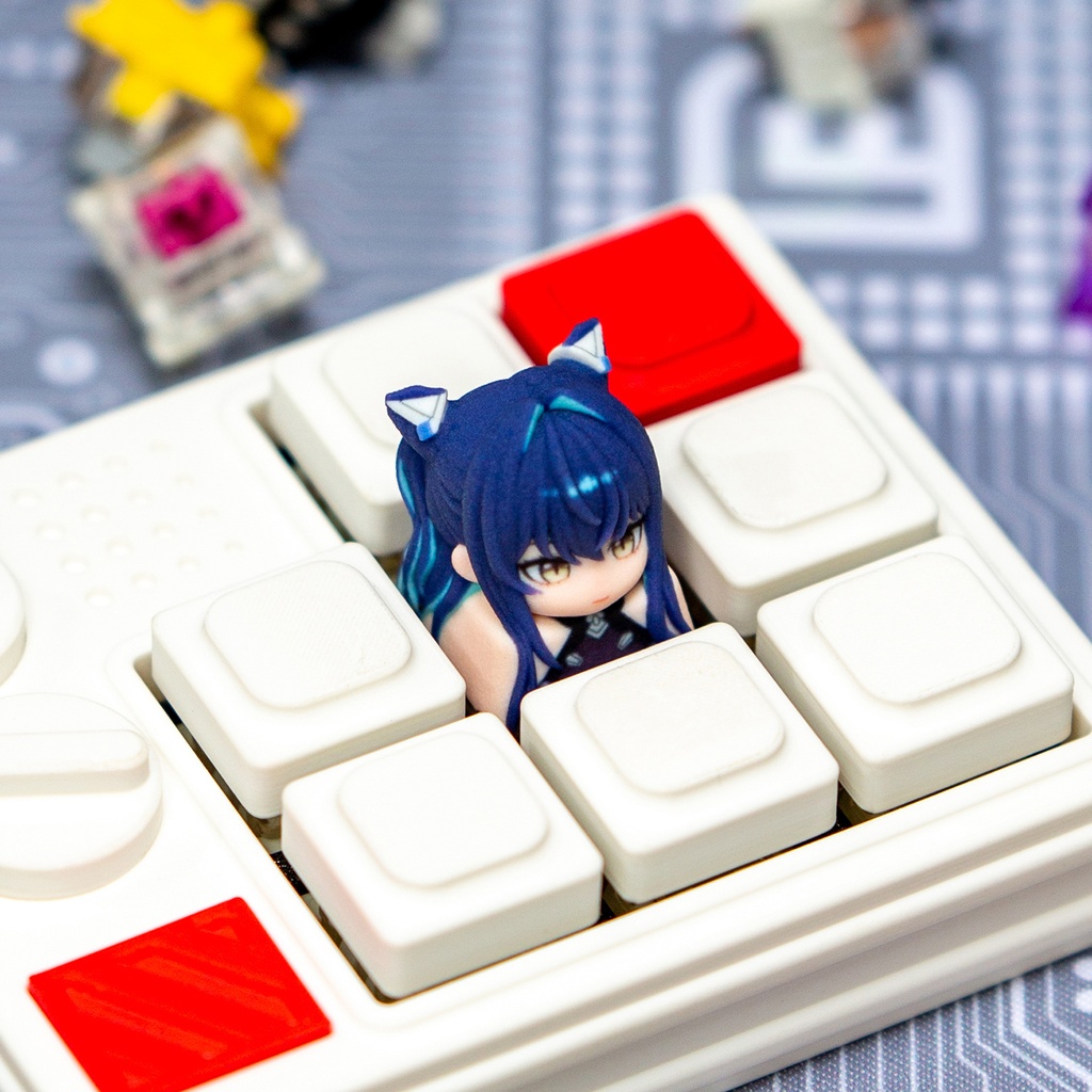 勝利の女神:NIKKE ニケ風 メカニカルキーボードデフォルメキーキャップ 第2弾 シンデレラ・リベリオ・セイレーン・アルカナ 4種選択可 MXスイッチ対応 超高精細彩色レジン造形 同人グッズ