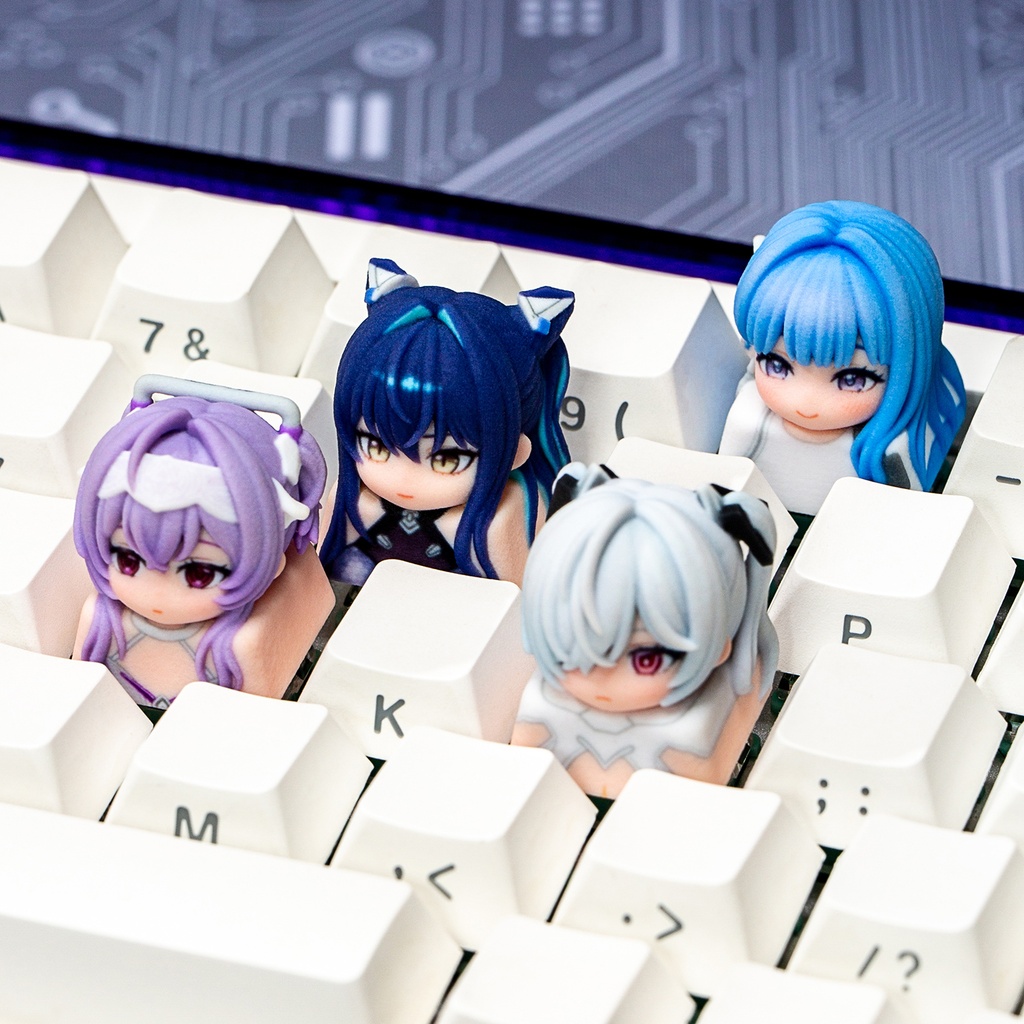 勝利の女神:NIKKE ニケ風 メカニカルキーボードデフォルメキーキャップ 第2弾 シンデレラ・リベリオ・セイレーン・アルカナ 4種選択可 MXスイッチ対応 超高精細彩色レジン造形 同人グッズ