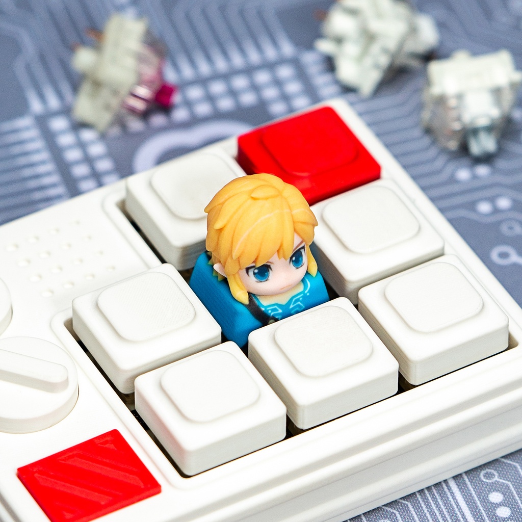 ゼルダの伝説 ゼルダ風 メカニカルキーボードデフォルメキーキャップ ゼルダ・リンク 2種選択可 MXスイッチ対応 超高精細彩色レジン造形 同人グッズ