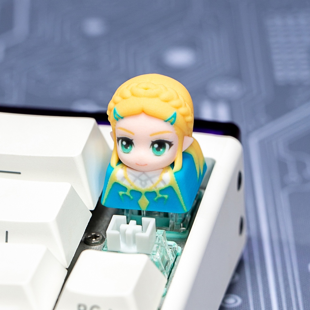 ゼルダの伝説 ゼルダ風 メカニカルキーボードデフォルメキーキャップ ゼルダ・リンク 2種選択可 MXスイッチ対応 超高精細彩色レジン造形 同人グッズ