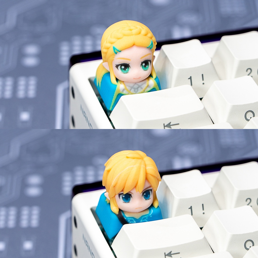 ゼルダの伝説 ゼルダ風 メカニカルキーボードデフォルメキーキャップ ゼルダ・リンク 2種選択可 MXスイッチ対応 超高精細彩色レジン造形 同人グッズ