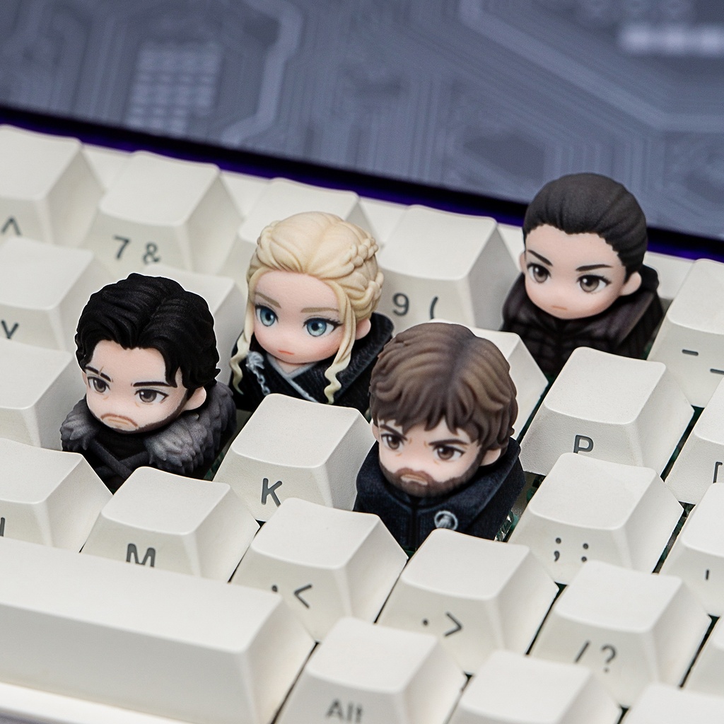 ゲーム・オブ・スローンズ 風 メカニカルキーボードデフォルメキーキャップ ティリオン・スノウ・アリア・デナーリス 4種選択可 MXスイッチ対応 超高精細彩色レジン造形 同人グッズ