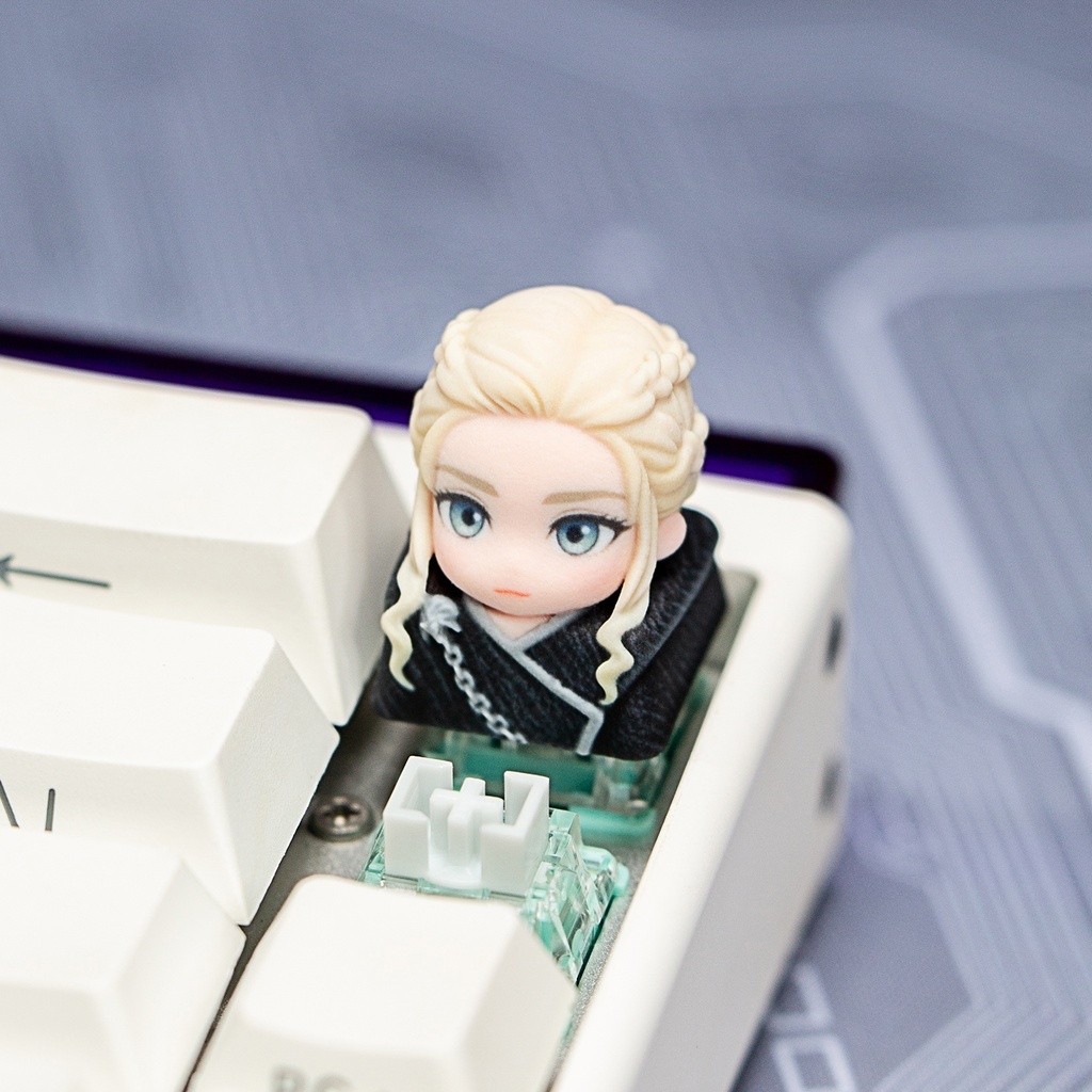 ゲーム・オブ・スローンズ 風 メカニカルキーボードデフォルメキーキャップ ティリオン・スノウ・アリア・デナーリス 4種選択可 MXスイッチ対応 超高精細彩色レジン造形 同人グッズ