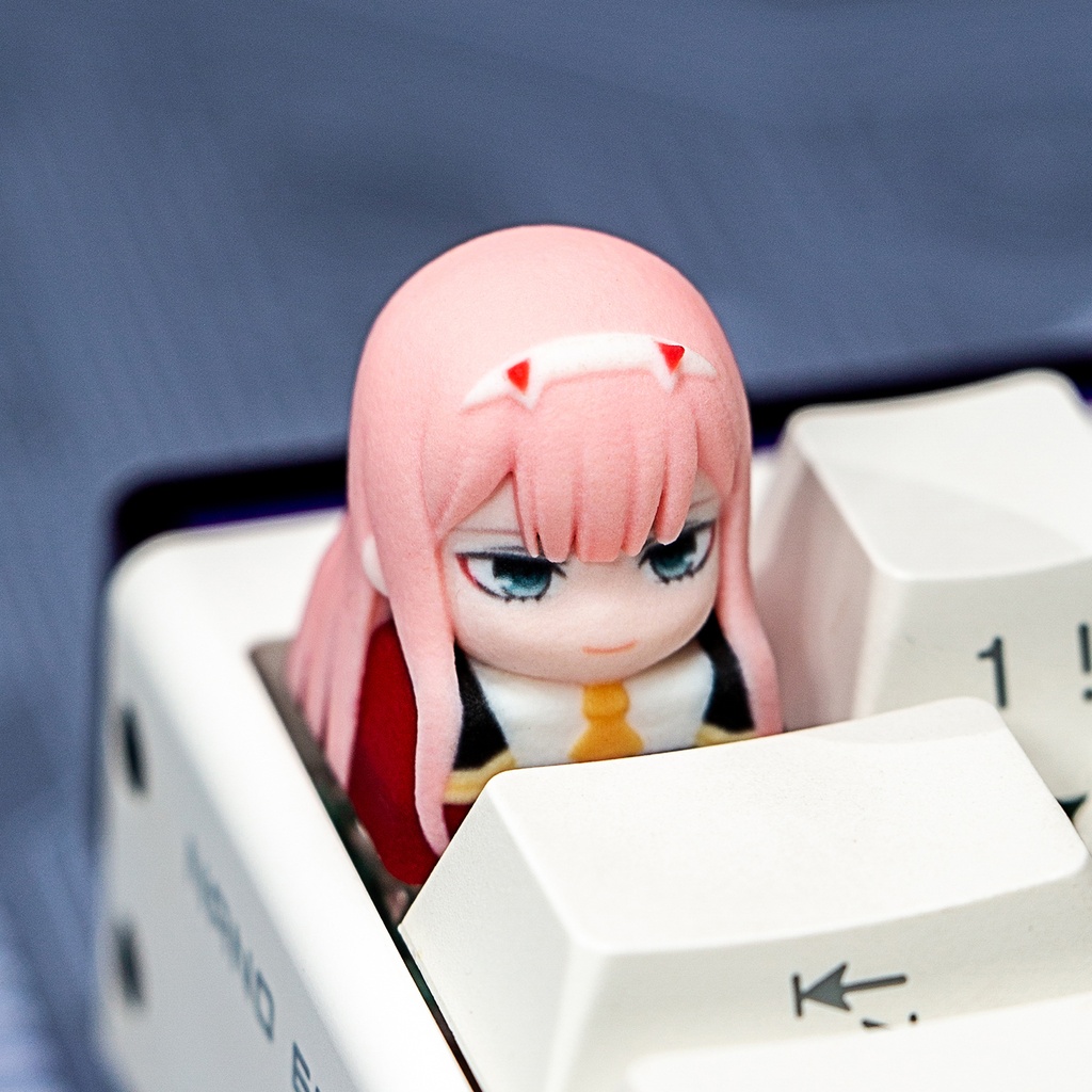 DARLING in the FRANXX ダリフラ風 メカニカルキーボードデフォルメキーキャップ ゼロツー MXスイッチ対応 超高精細彩色レジン造形 同人グッズ