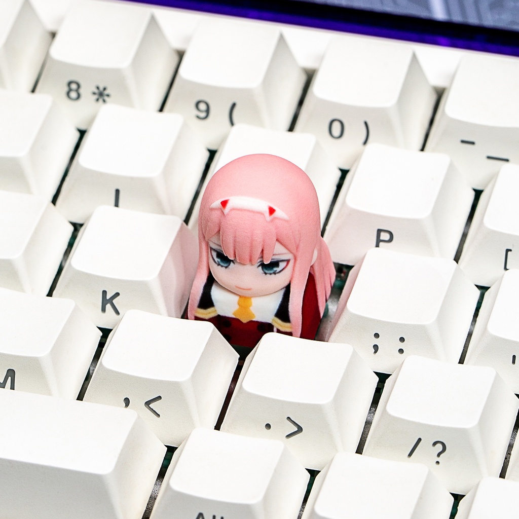 DARLING in the FRANXX ダリフラ風 メカニカルキーボードデフォルメキーキャップ ゼロツー MXスイッチ対応 超高精細彩色レジン造形 同人グッズ
