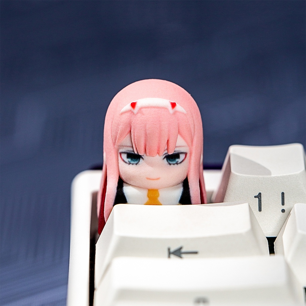 DARLING in the FRANXX ダリフラ風 メカニカルキーボードデフォルメキーキャップ ゼロツー MXスイッチ対応 超高精細彩色レジン造形 同人グッズ